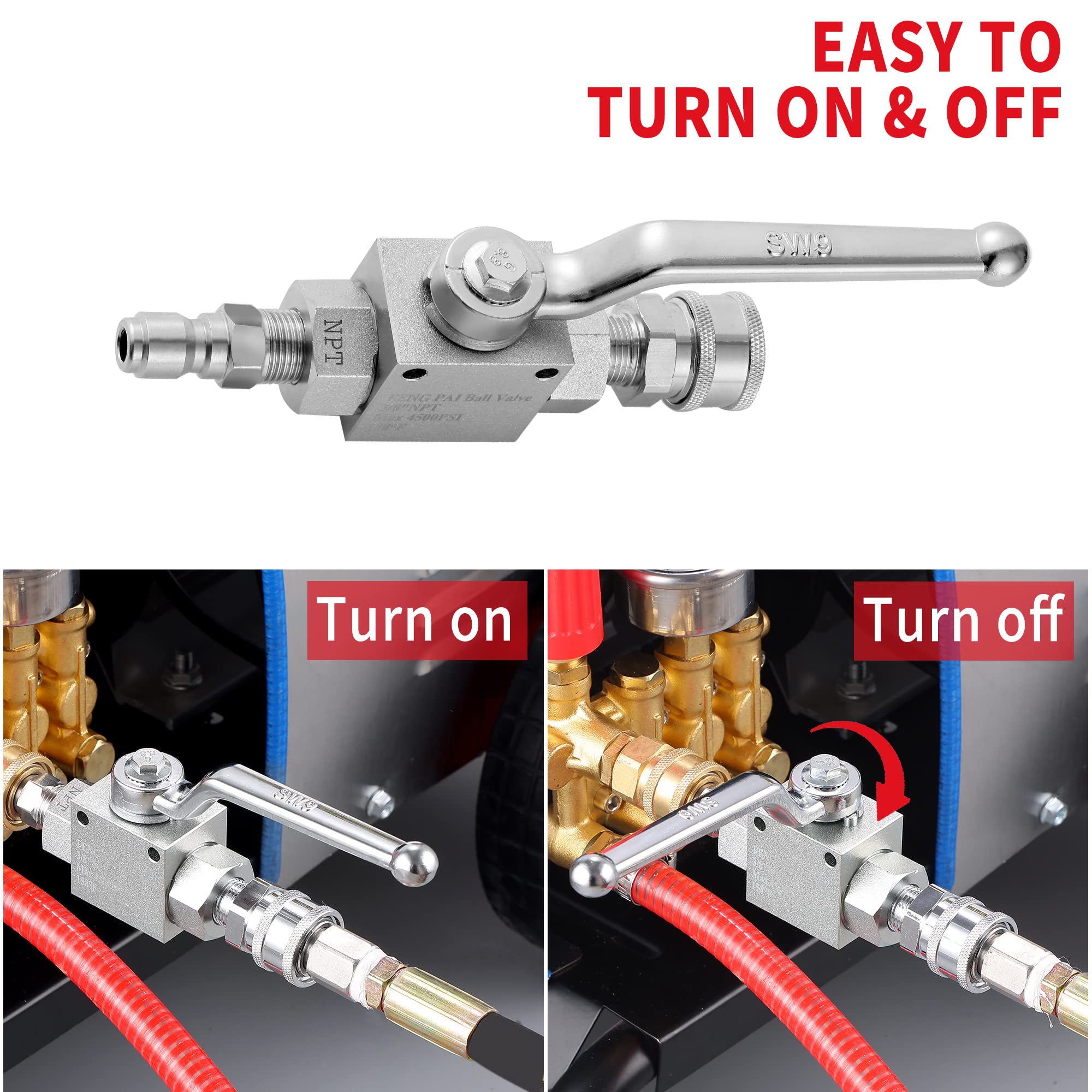 Amazon | 高圧洗浄機ボールバルブ - ステンレススチールボールバルブ 3